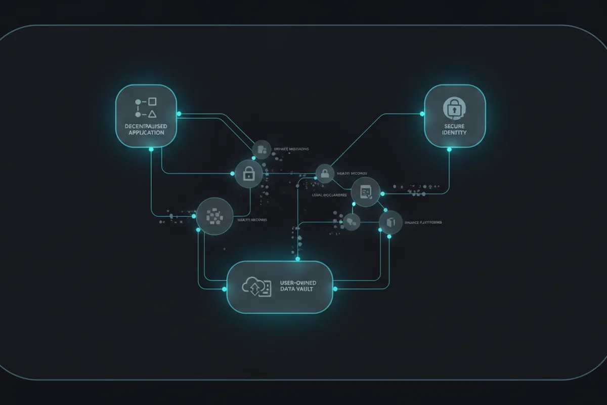 Conceptual relationships between an application, identity and user-owned data.